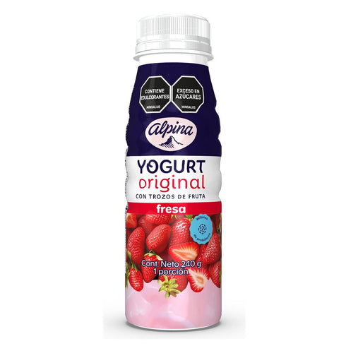yogurt alpina 240g fresa botella